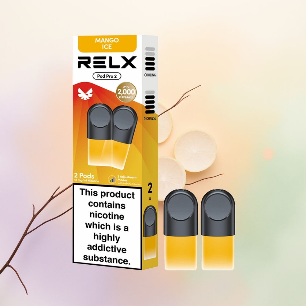 Relx Pod Pro 2 Vape مانجو آيس مع 19 مل و3 أوضاع