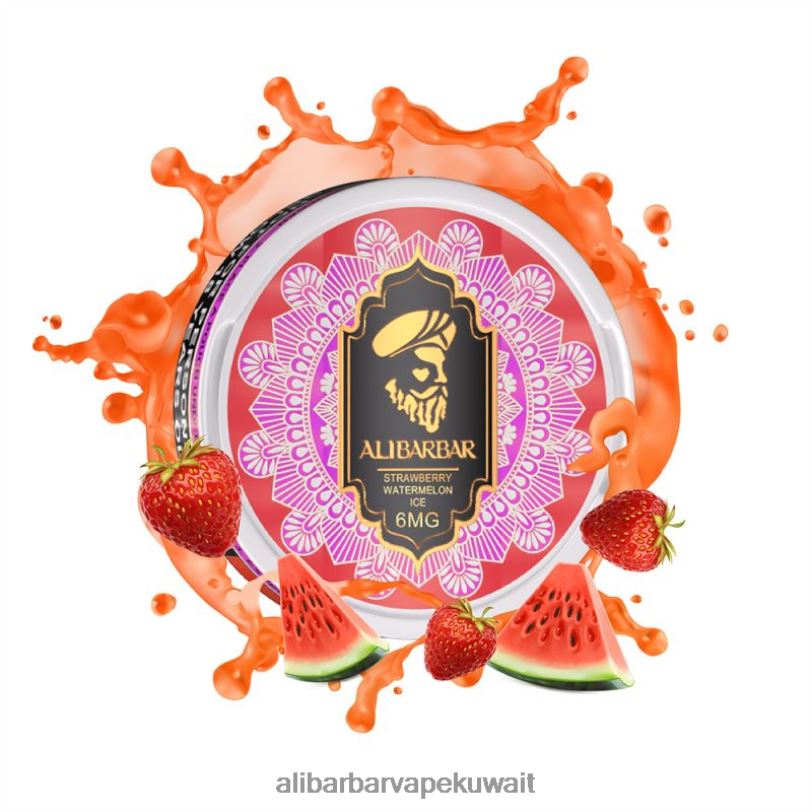 Alibarbar Vape Nicotine - الفراولة والبطيخ الجليد 4T8VD93 Alibarbar أكياس النيكوتين