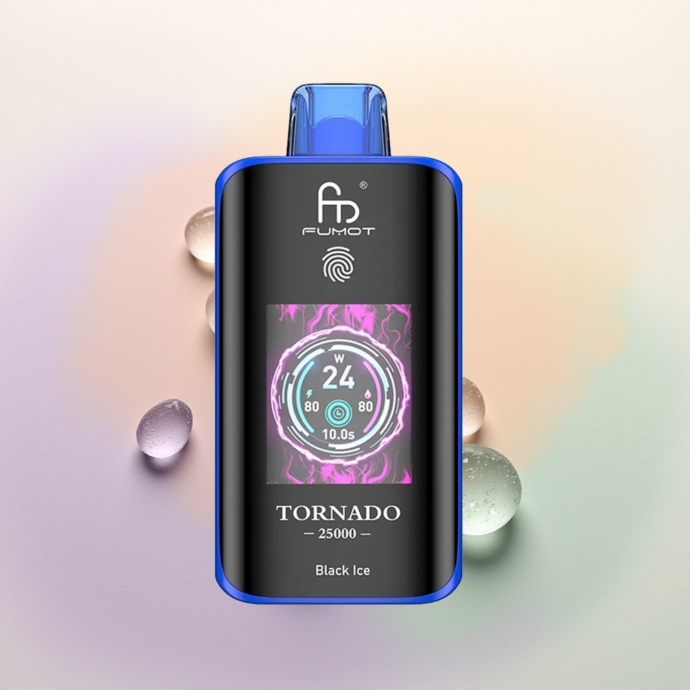 Fumot Tornado 25000 الجليد الأسود مع شاشة عالية الدقة