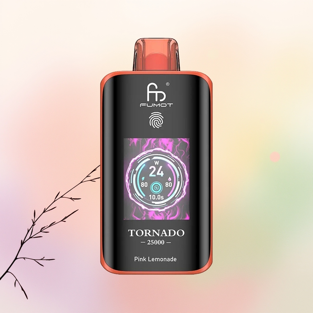 Fumot Tornado 25000 عصير الليمون الوردي مع شاشة عالية الدقة