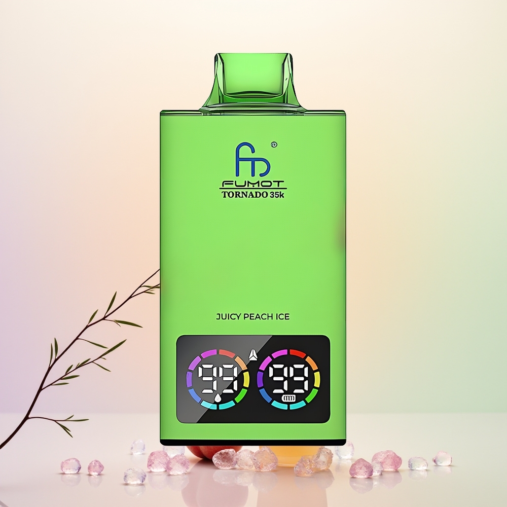 Fumot Tornado 35000 عصير الخوخ الجليدي مع مؤشر السائل